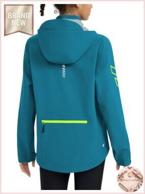 Women's Waterproof Cycling Rain Jacket Lightweight Packable Hooded